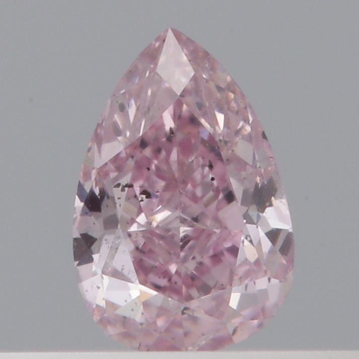0.16 Carat Fancy Intense Purplish Pink Diamond, Pear Shape, SI2