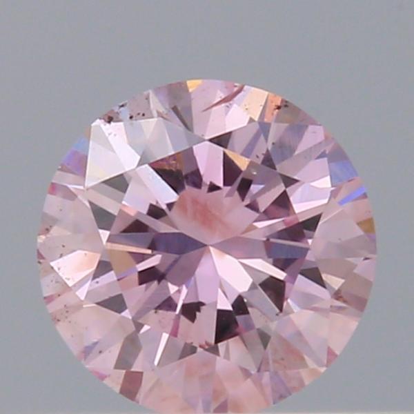 0.27 Carat Fancy Purplish Pink Diamond, Round Shape, Clarity